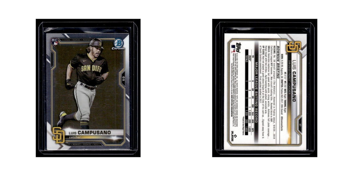 Luis Campusano Rookie 2021 Bowman Chrome #37 San Diego Padres Baseball Card NM