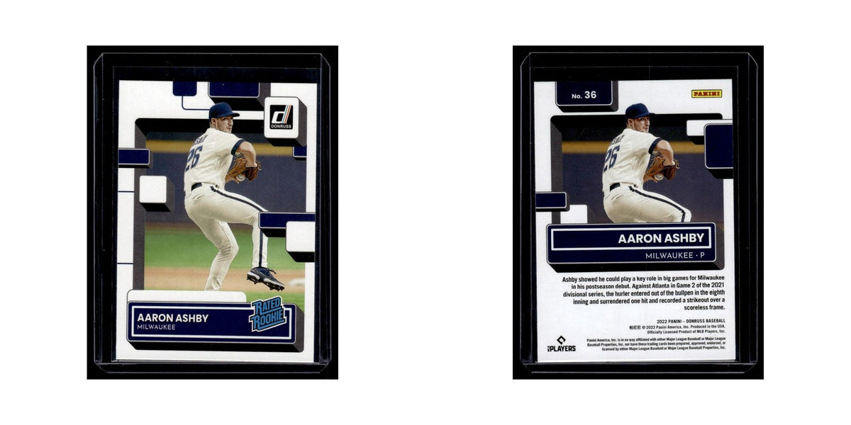 Aaron Ashby 2022 Donruss Rated Rookie #36 Milwaukee Brewers Baseball Card NM