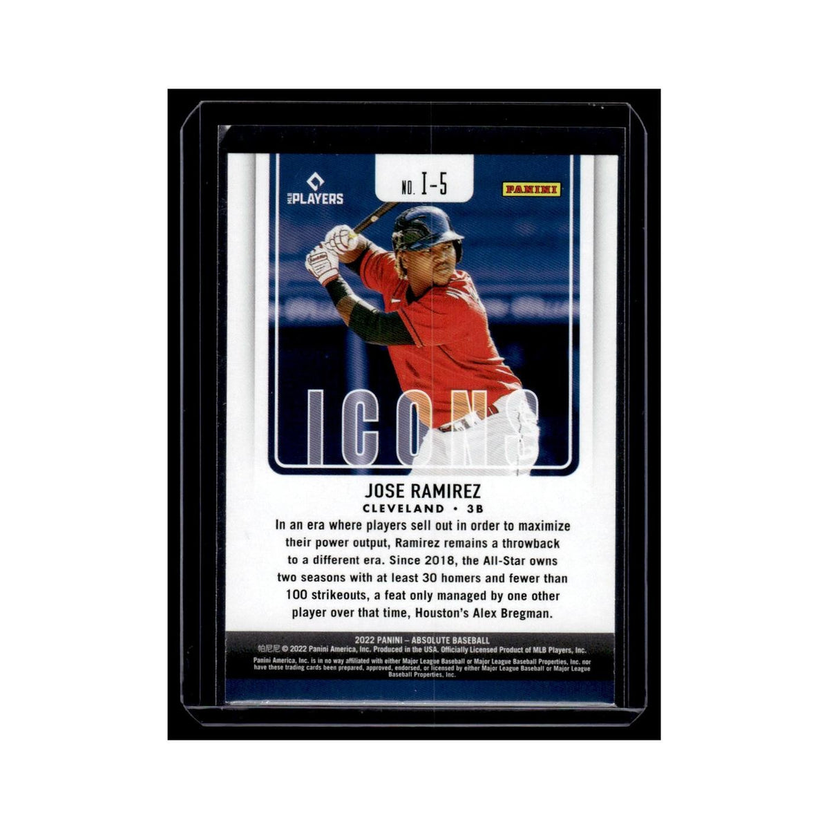 Jose Ramirez 2022 Panini Absolute Icons #I-5 Cleveland Guardians NM