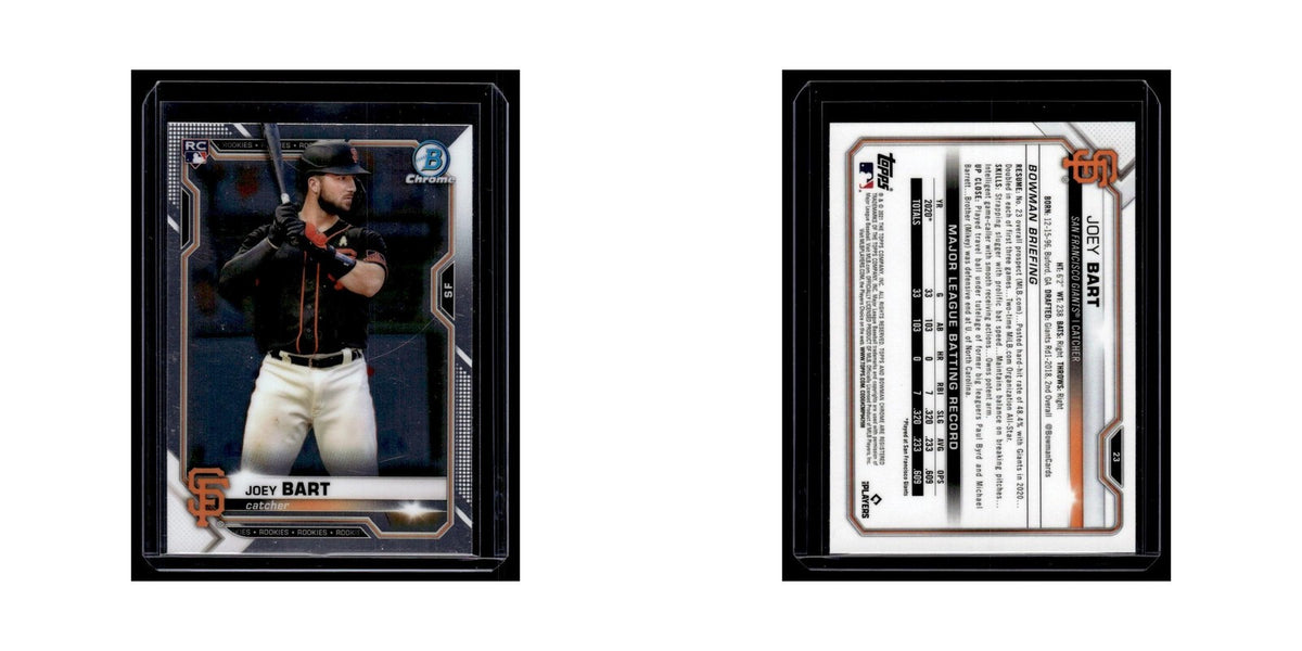 Joey Bart Rookie 2021 Bowman Chrome #23 San Francisco Giants Baseball Card NM
