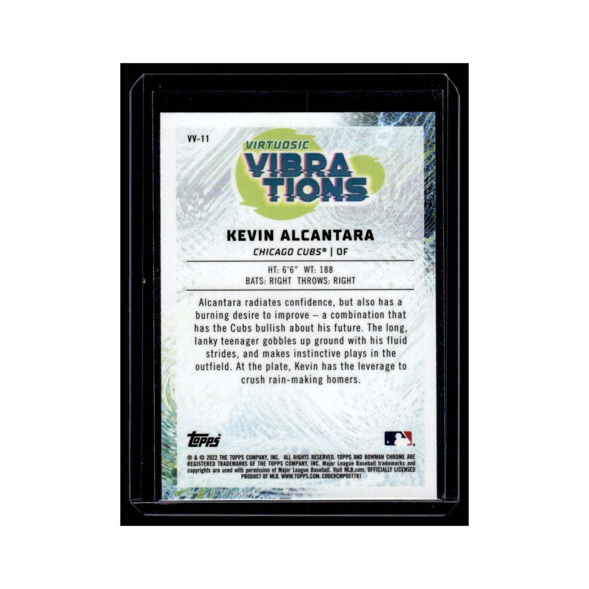 Kevin Alcantara 2022 Bowman Chrome Virtuosic Vibrations #VV-11 Chicago Cubs NM