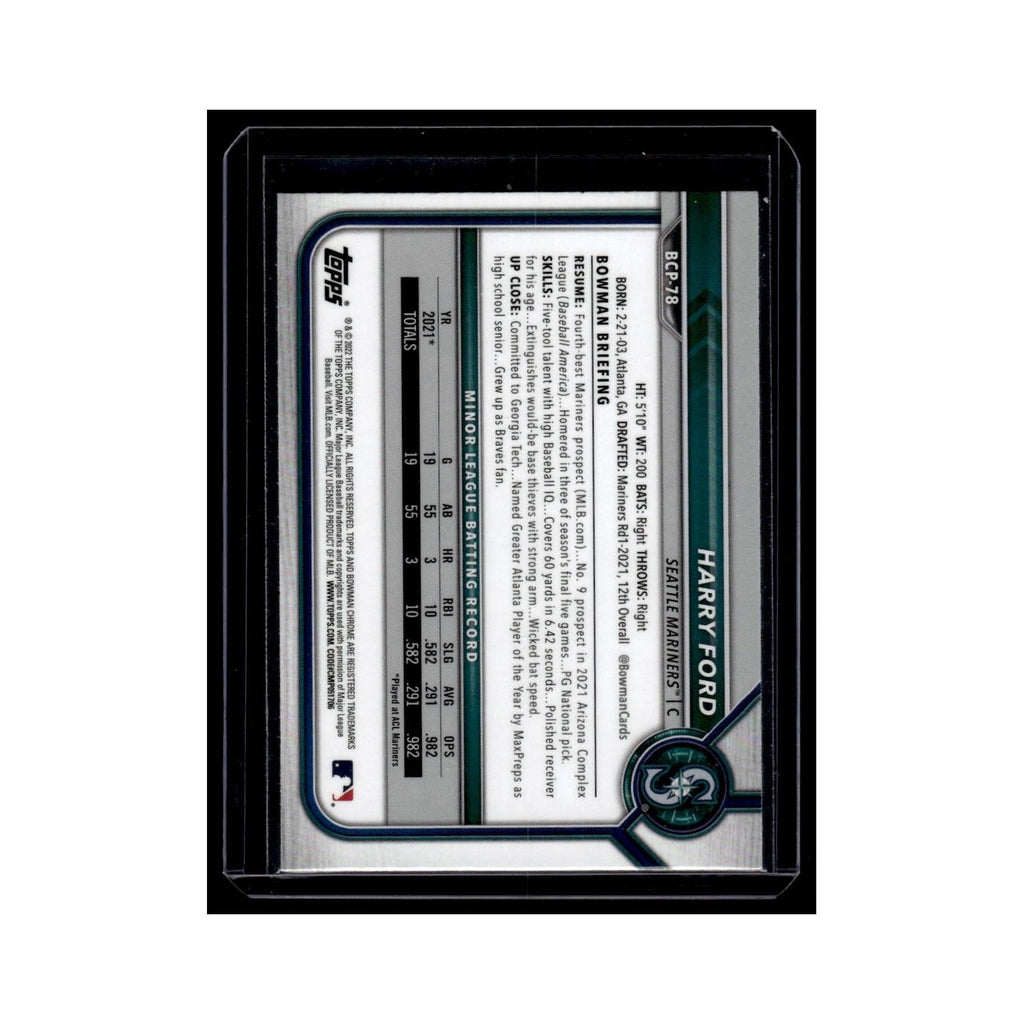Harry Ford 2022 Bowman Chrome Prospects #BCP-78 Seattle Mariners NM