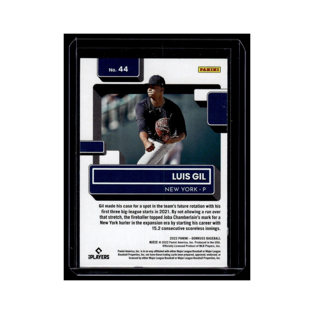 Luis Gil 2022 Donruss Rated Rookie #44 New York Yankees Baseball Card NM