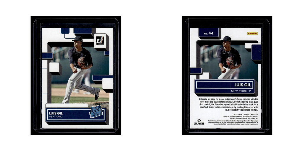 Luis Gil 2022 Donruss Rated Rookie #44 New York Yankees Baseball Card NM