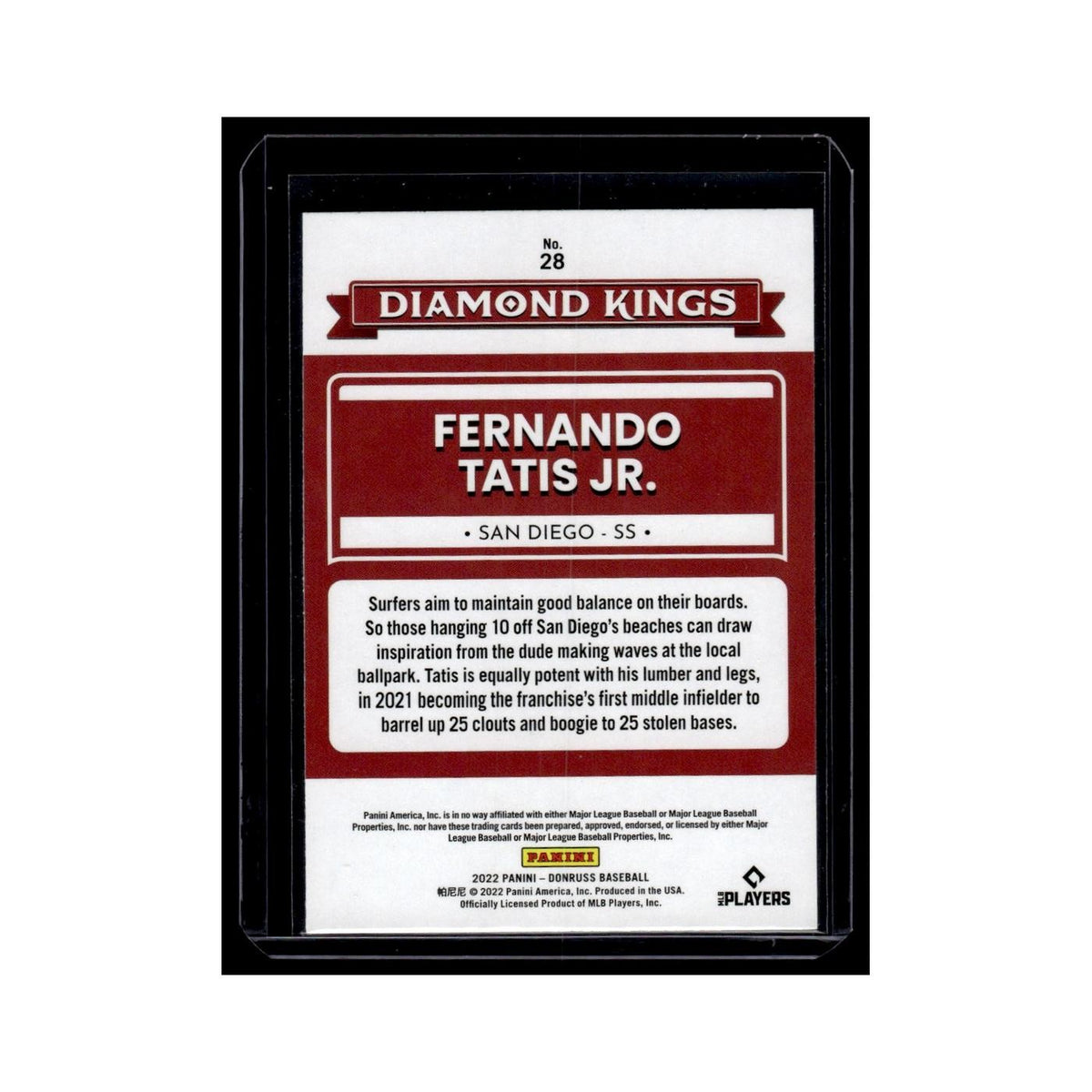 Fernando Tatis Jr. 2022 Donruss Diamond Kings #28 San Diego Padres NM
