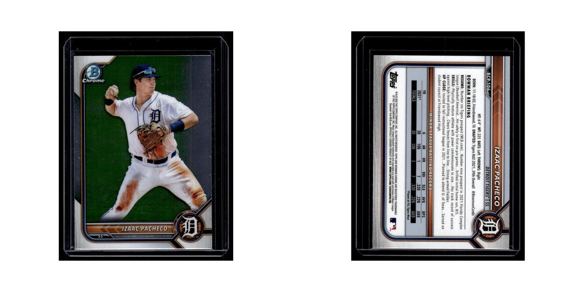 Izaac Pacheco 2022 Bowman Chrome Prospects #BCP-106 Detroit Tigers NM