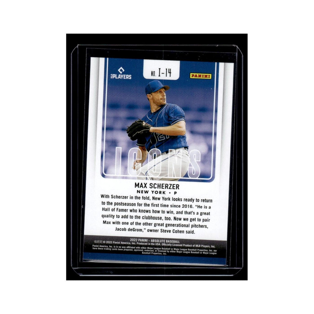 Max Scherzer 2022 Panini Absolute Icons #I-14 New York Mets Baseball Card NM