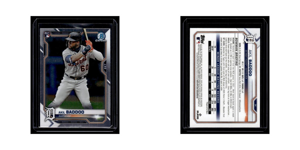Akil Baddoo Rookie 2021 Bowman Chrome #34 Detroit Tigers Baseball Card NM