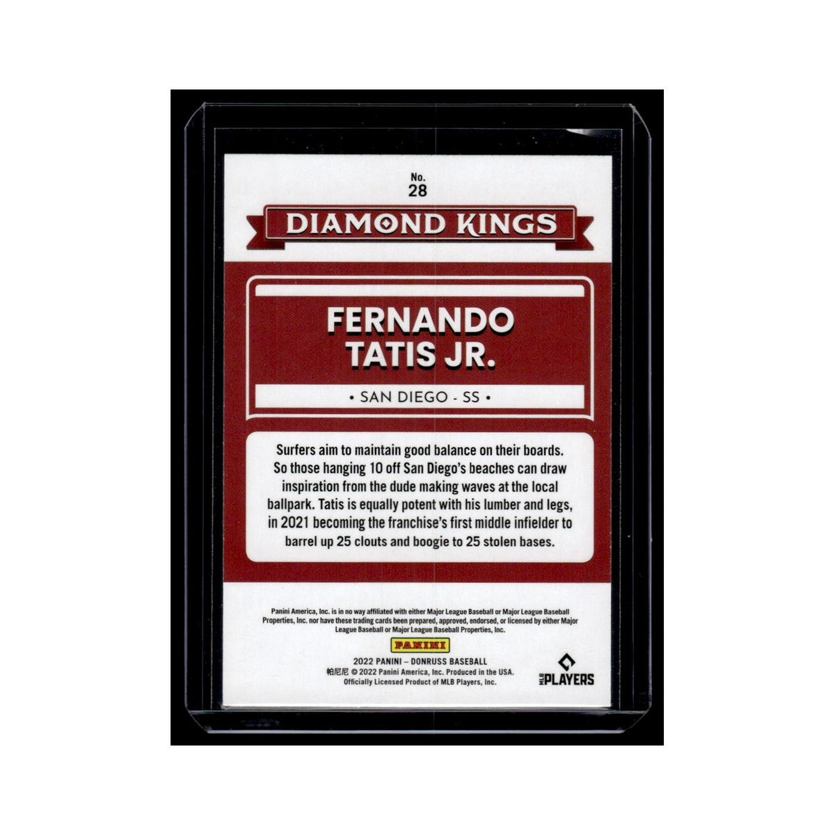 Fernando Tatis Jr. 2022 Donruss Diamond Kings #28 San Diego Padres NM