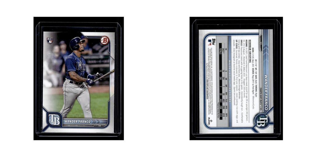 Wander Franco Rookie 2022 Bowman #12 Tampa Bay Rays Baseball Card NM