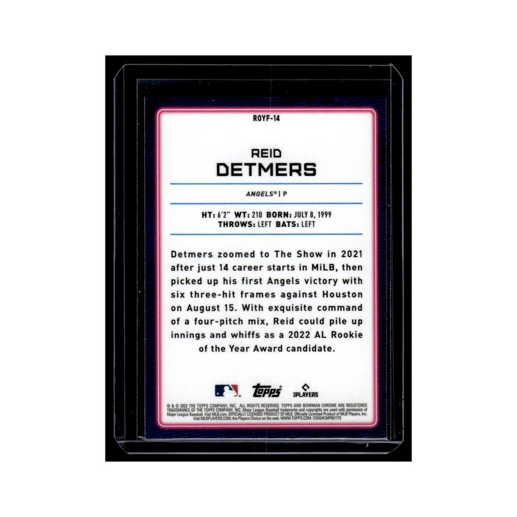 Reid Detmers 2022 Bowman Chrome Rookie of the Year Favorites #ROYF-14 NM