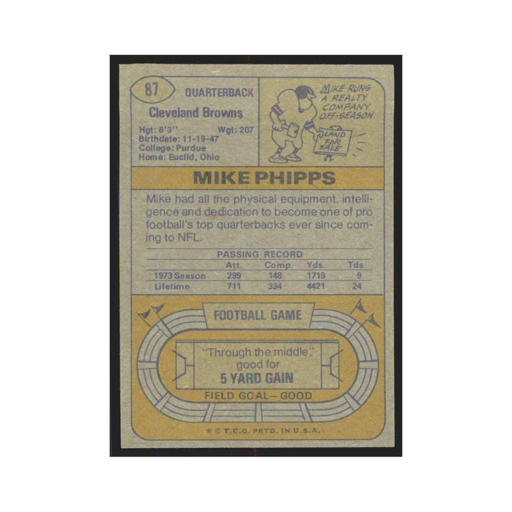 1974 Topps Mike Phipps Browns #87.0