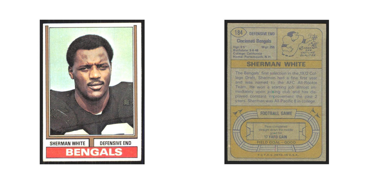1974 Topps Sherman White Bengals #184.0