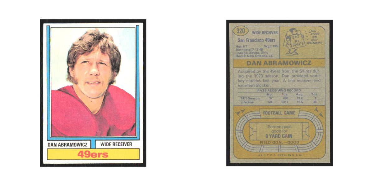 1974 Topps Dan Abramowicz 49ers #320.0