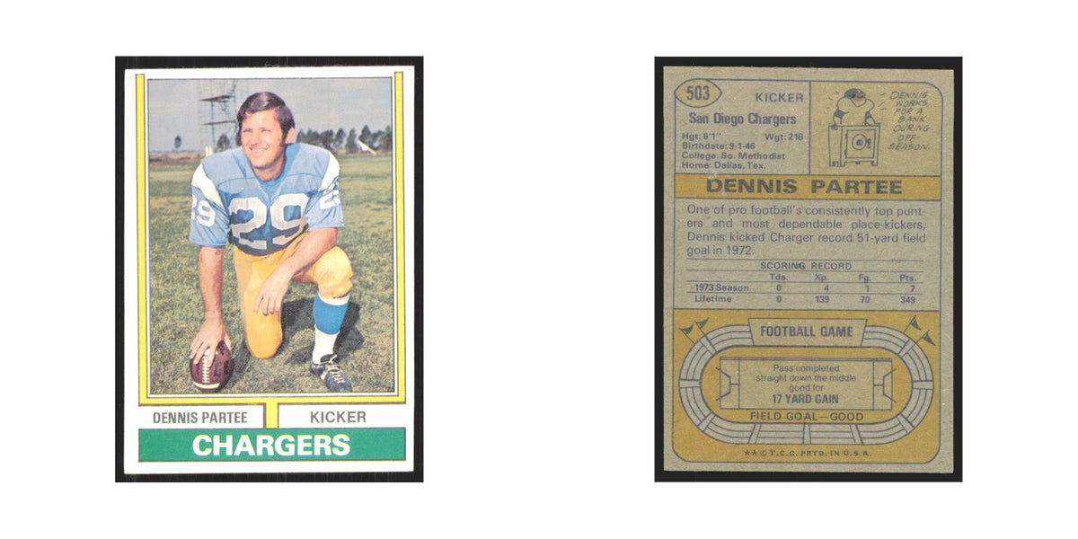 1974 Topps Dennis Partee San Diego Chargers #503.0