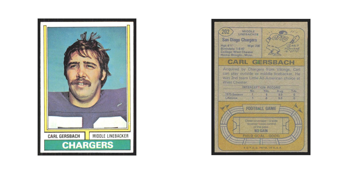 1974 Topps Carl Gersbach San Diego Chargers #202.0