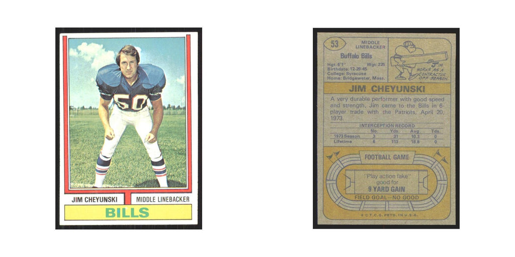 1974 Topps Jim Cheyunski Bills #53.0