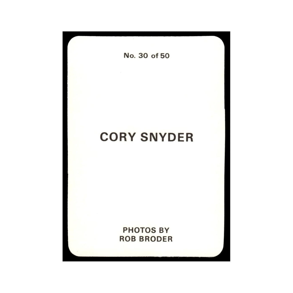 Cory Snyder 1986 Rob Broder #30 Baseball Card NM