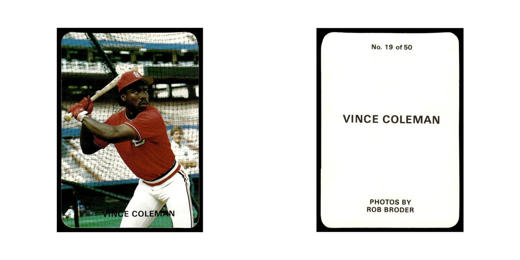 Vince Coleman 1986 Rob Broder #19 Baseball Card NM