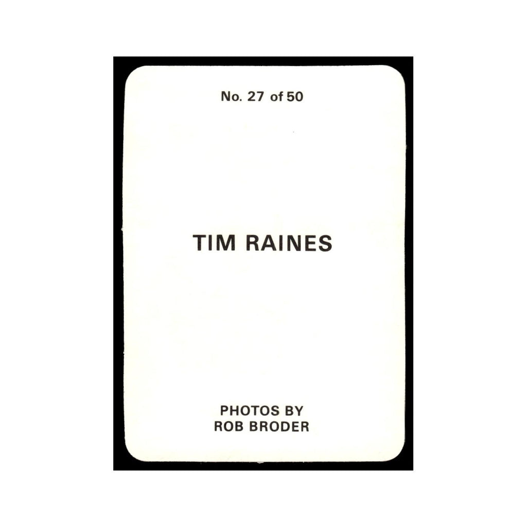 Tim Raines 1986 Rob Broder #27 Baseball Card NM