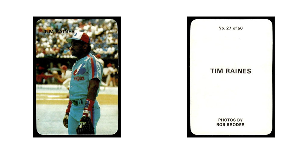 Tim Raines 1986 Rob Broder #27 Baseball Card NM