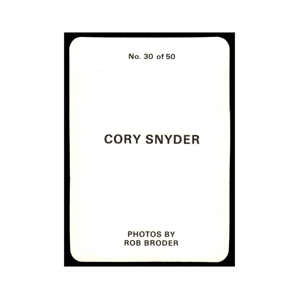 Cory Snyder 1986 Rob Broder #30 Baseball Card NM