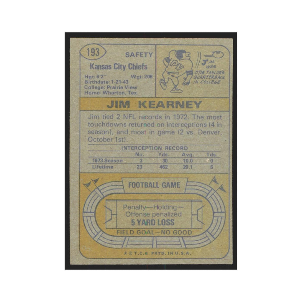1974 Topps Jim Kearney Chiefs #193.0