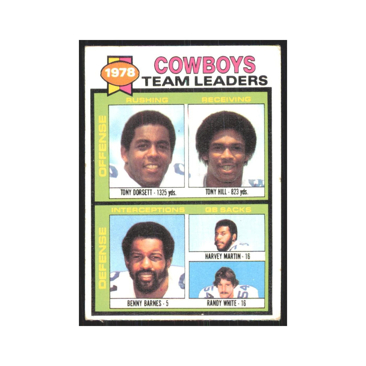 1979 Topps Tony Dorsett/Tony Hill/Benny Barnes/Harvey Martin/Randy White Cowboys