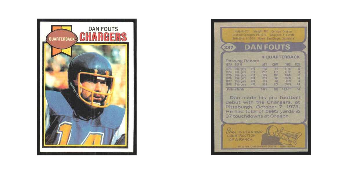 1979 Topps Dan Fouts San Diego Chargers #387
