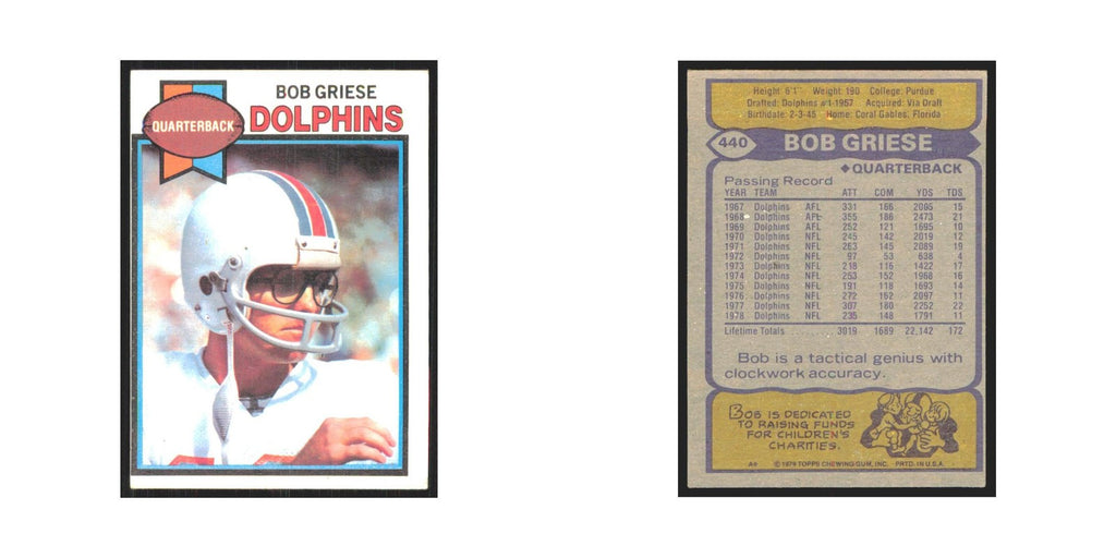 1979 Topps Bob Griese Dolphins #440