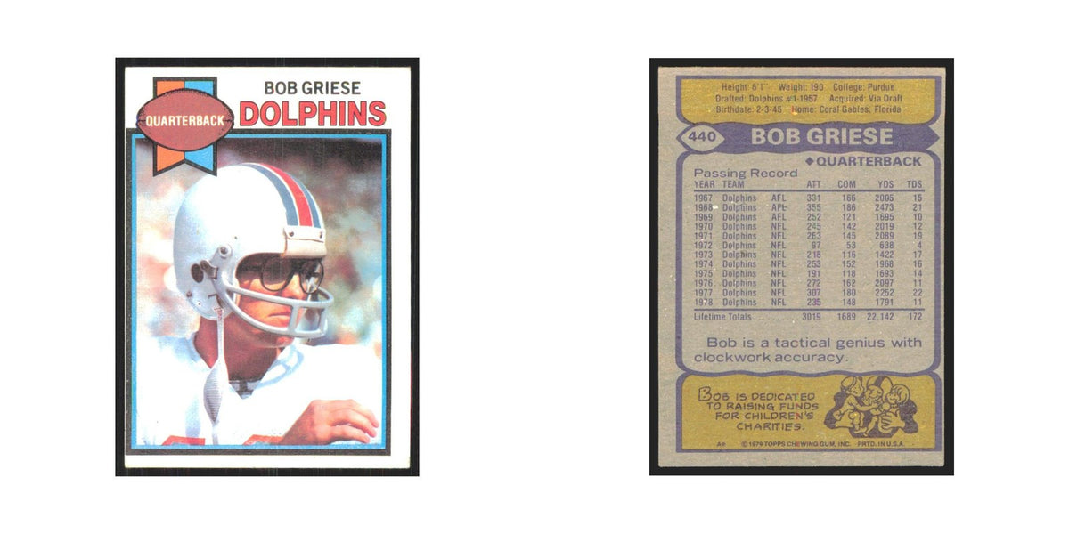 1979 Topps Bob Griese Dolphins #440
