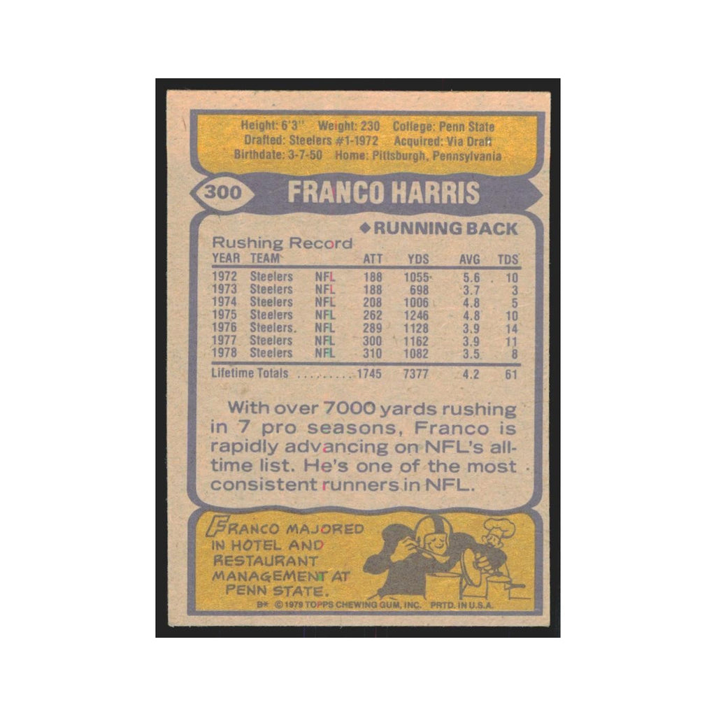 1979 Topps Franco Harris Steelers #300