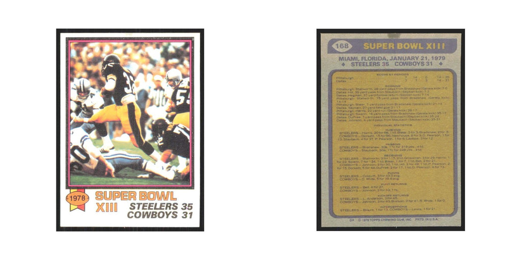 1979 Topps Super Bowl XIII Pittsburgh Steelers/Dallas Cowboys #168.0