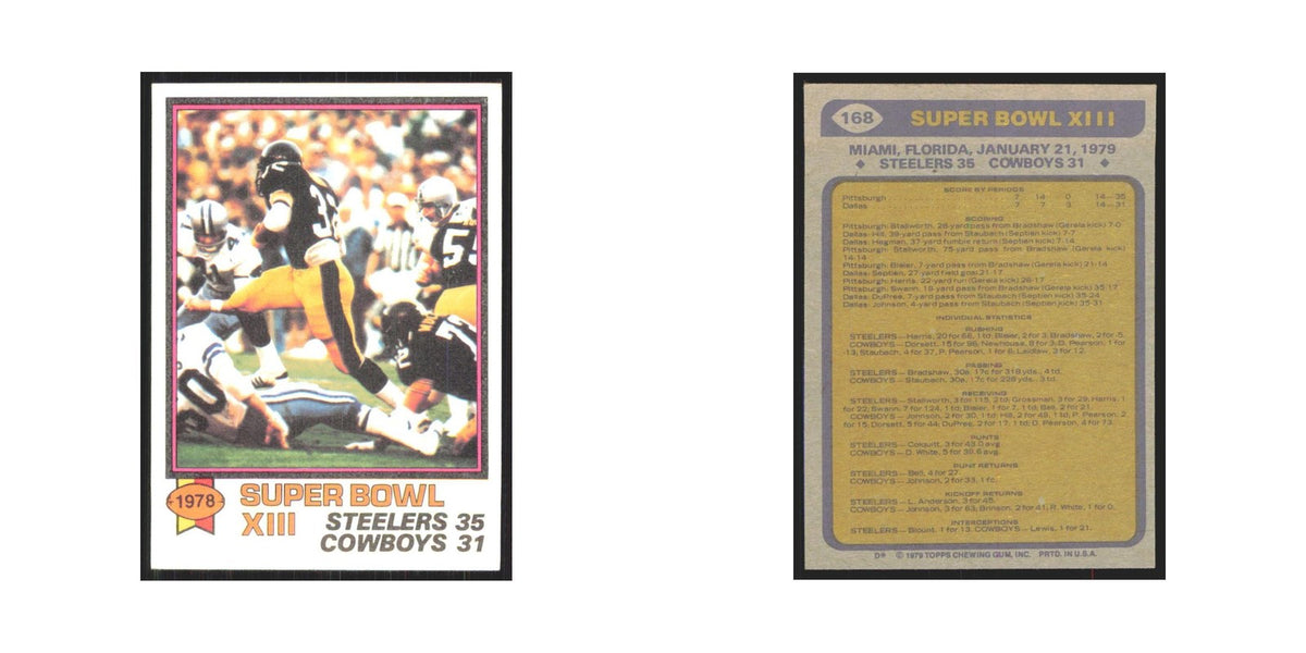 1979 Topps Super Bowl XIII Pittsburgh Steelers/Dallas Cowboys #168.0