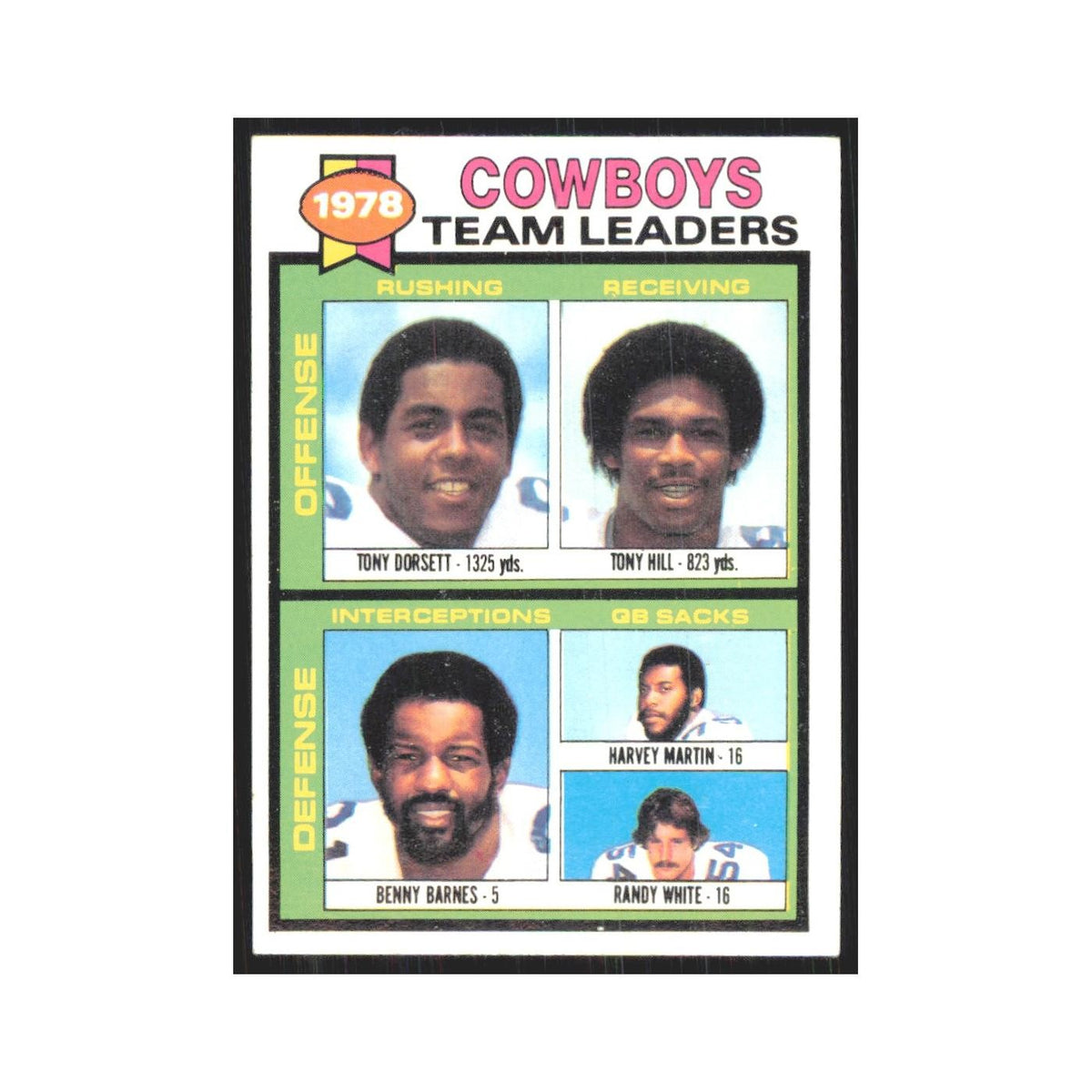1979 Topps Tony Dorsett/Tony Hill/Benny Barnes/Harvey Martin/Randy White Cowboys