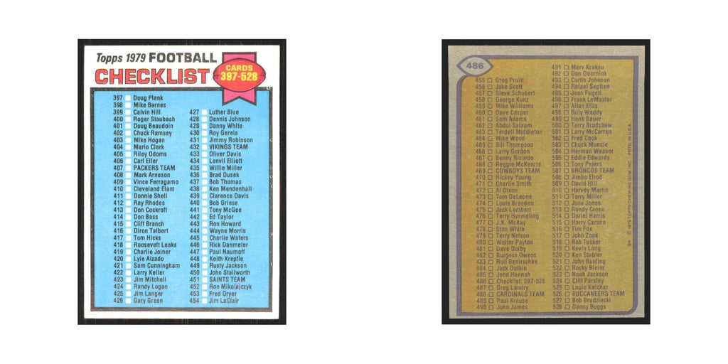 1979 Topps Checklist 397-528 #486