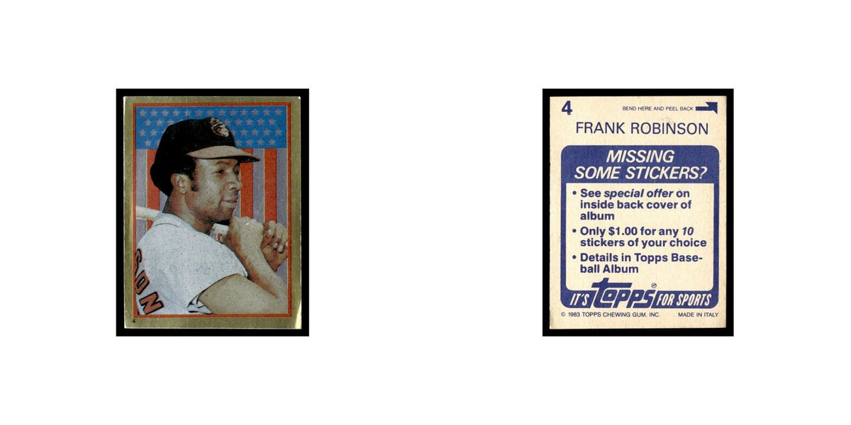 Frank Robinson 1983 Topps Stickers #4 Baltimore Orioles Baseball Card NM