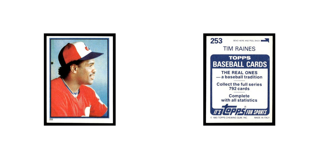 Tim Raines 1983 Topps Stickers #253 Montreal Expos Baseball Card NM