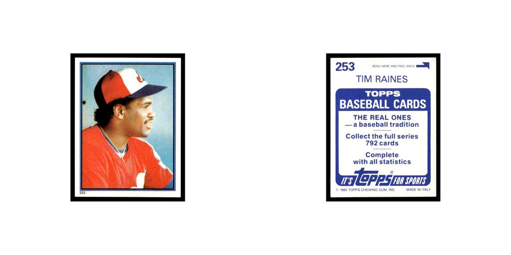 Tim Raines 1983 Topps Stickers #253 Montreal Expos Baseball Card NM