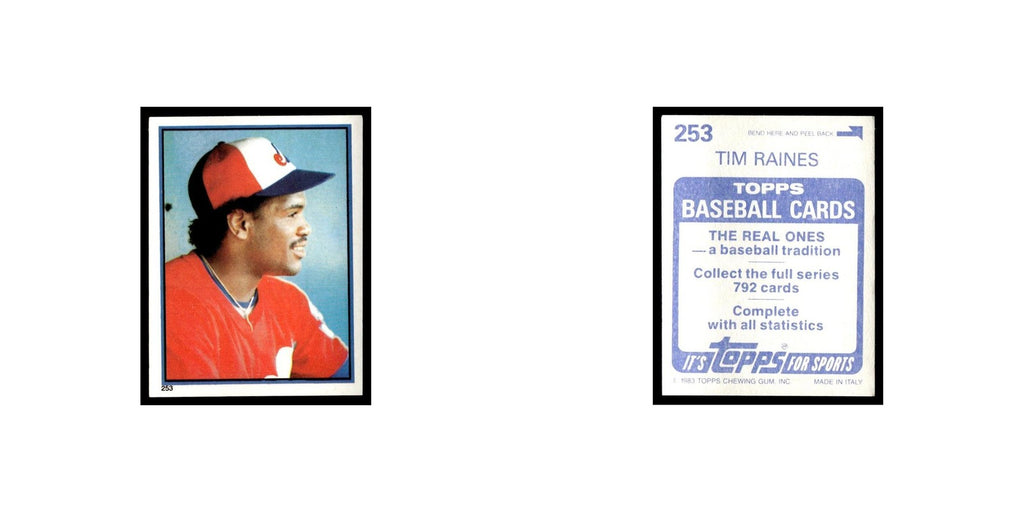 Tim Raines 1983 Topps Stickers #253 Montreal Expos Baseball Card NM