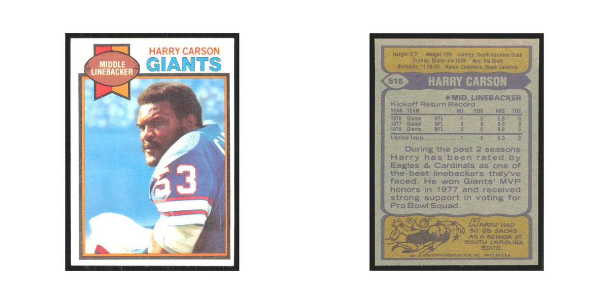 1979 Topps Harry Carson Giants #515