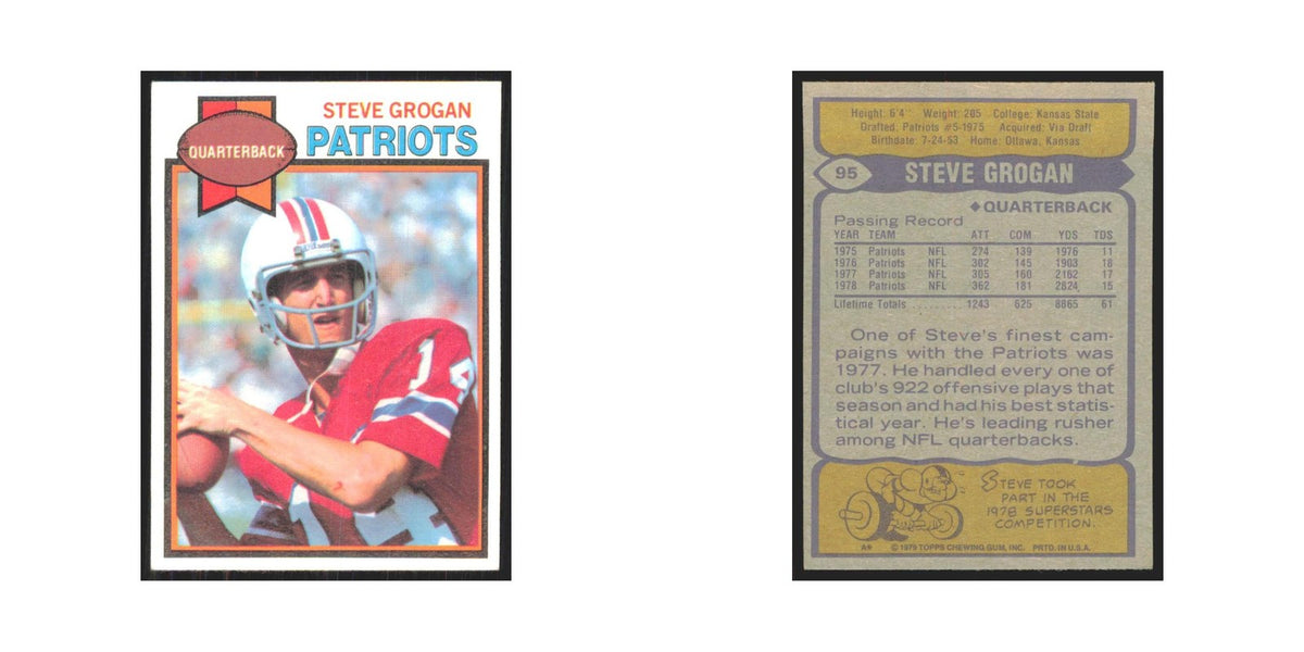 1979 Topps Steve Grogan Patriots #95