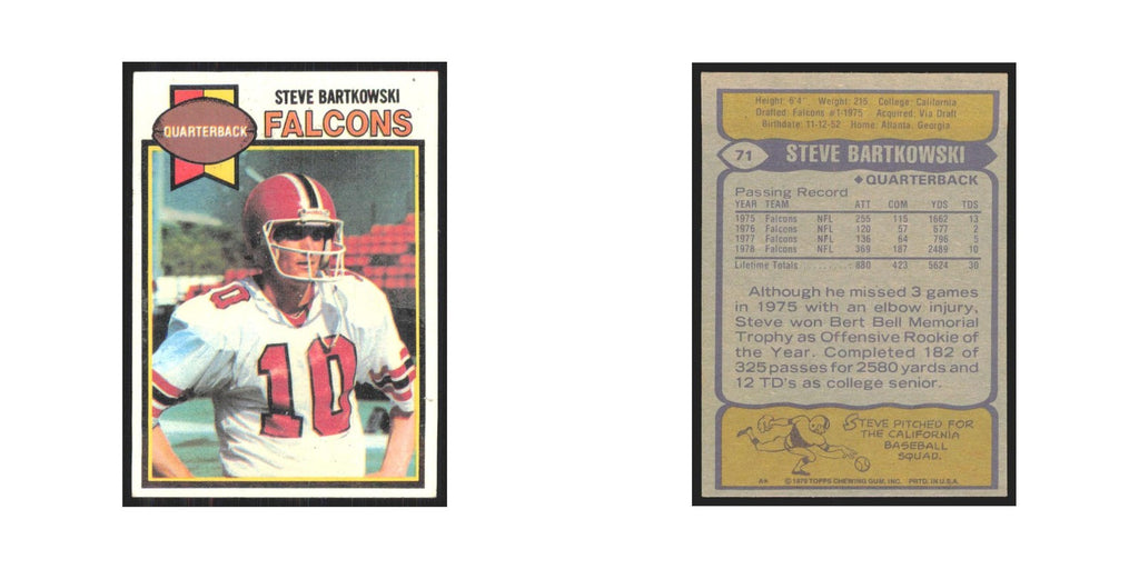 1979 Topps Steve Bartkowski Falcons #71