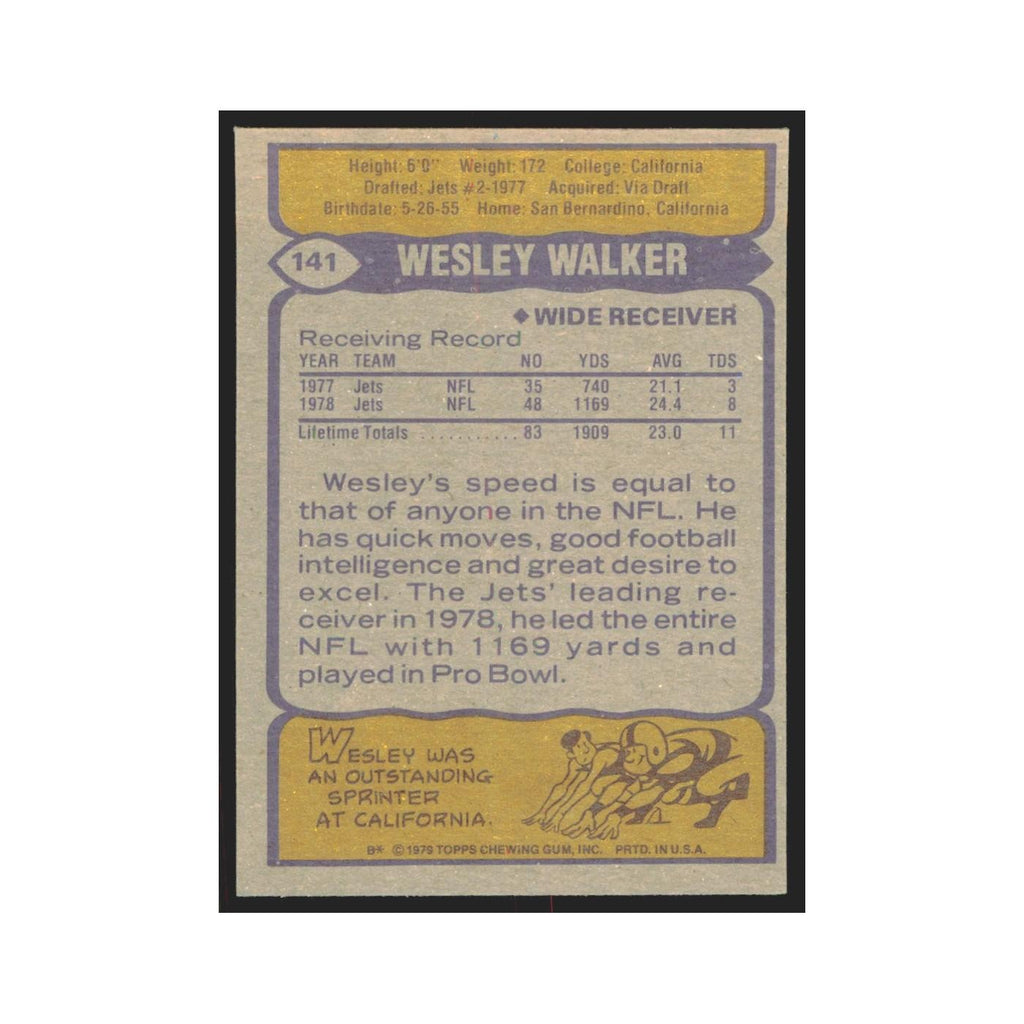 1979 Topps Wesley Walker Jets #141