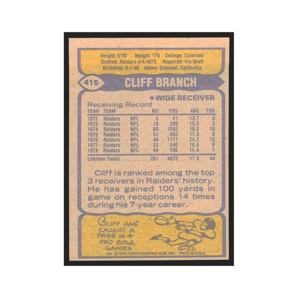 1979 Topps Cliff Branch Raiders #415