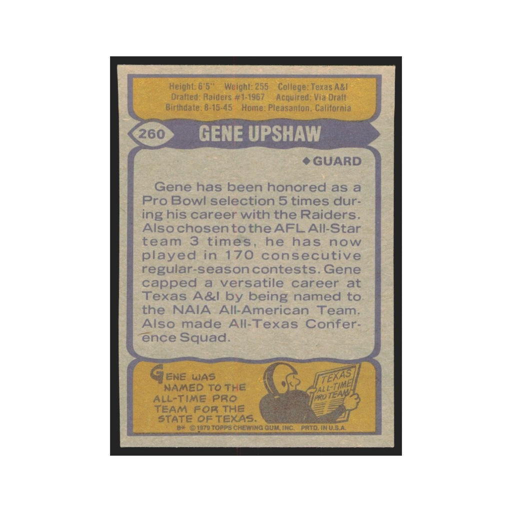 1979 Topps Gene Upshaw Raiders #260