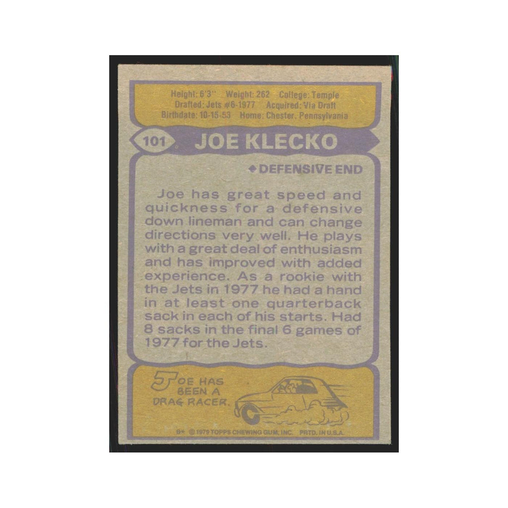 1979 Topps Joe Klecko Jets #101