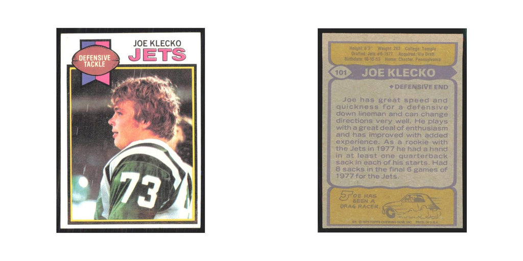 1979 Topps Joe Klecko Jets #101