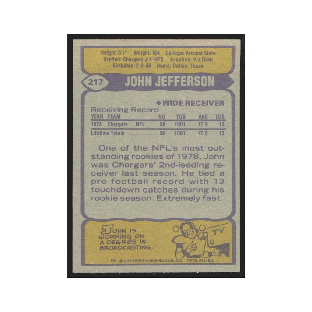 1979 Topps John Jefferson San Diego Chargers #217