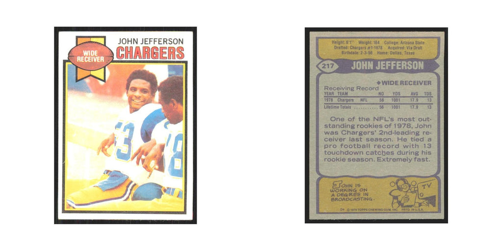 1979 Topps John Jefferson San Diego Chargers #217